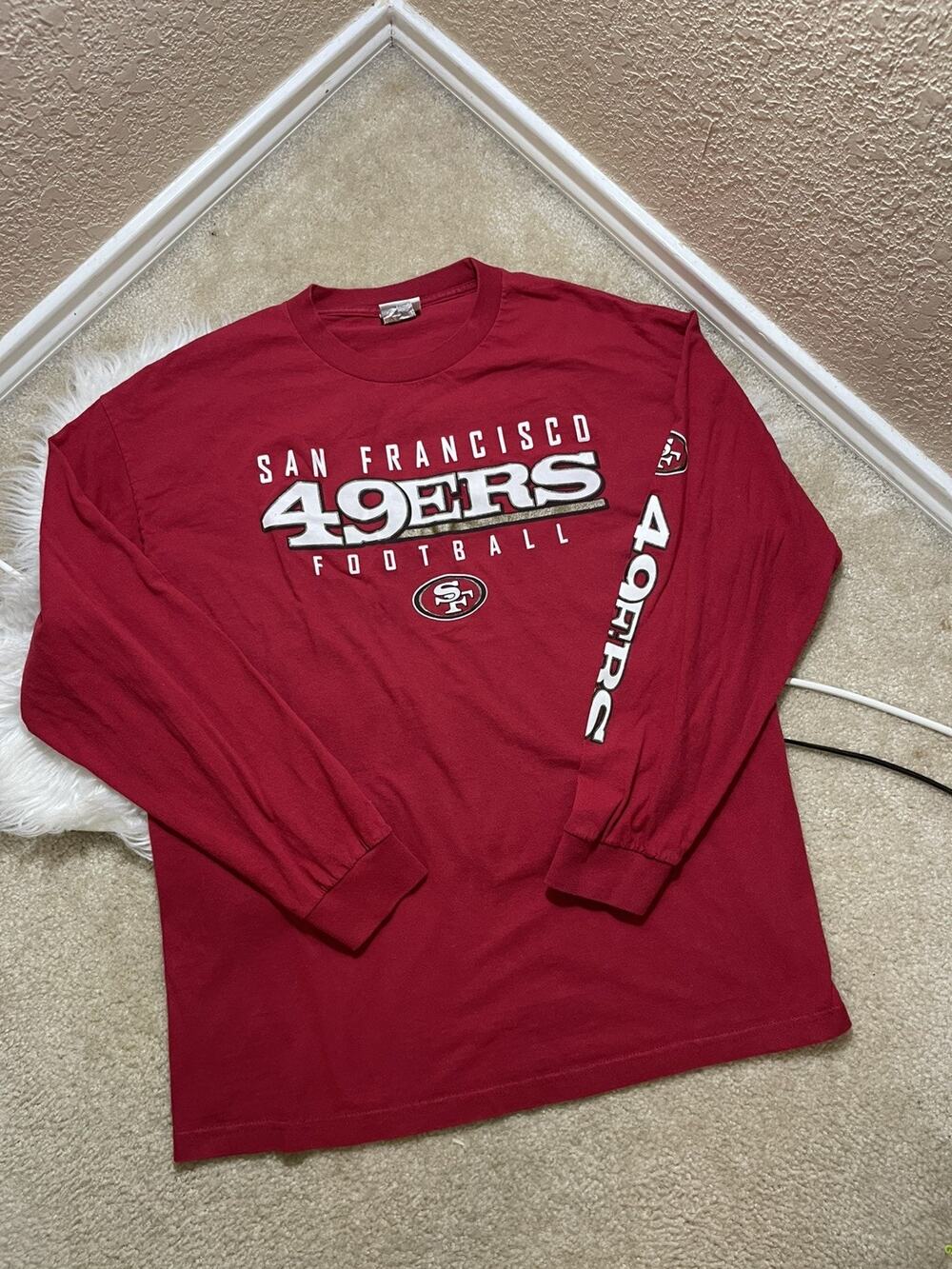 San Francisco 49ers Long Sleeve T-Shirt XL Red NFL Team Apparel Football Niners